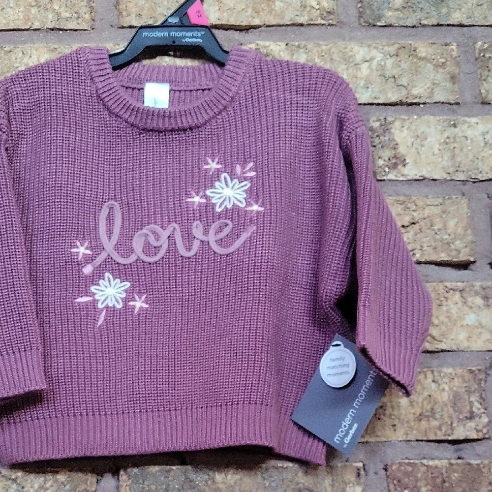 Gerber Modern Moments Love Purple Sweater Size 18 Months New With Tags